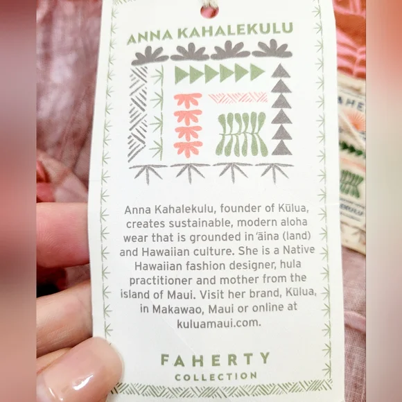 NWT FAHERTY x Anna Kahalekulu Artist Series Vintage Wash Linen Maxi Sun Dress S - Picture 10 of 13